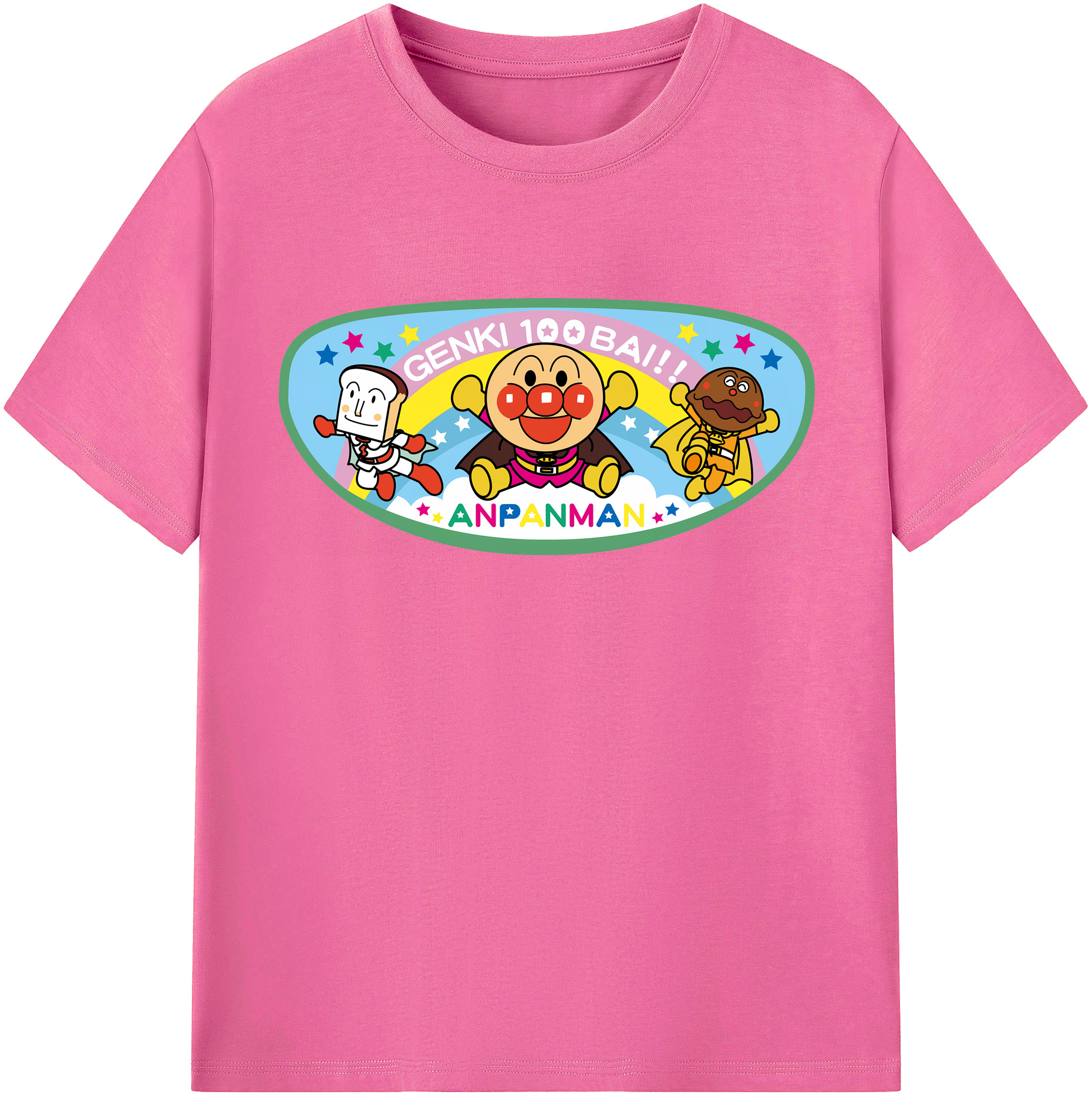 （画像用） アンパンマン Anpanman レディースカジュアルプリントTシャツ（綿100％）
